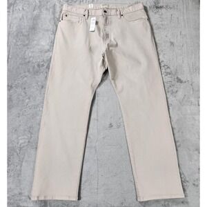 Todd Snyder‎ Jeans Mens 38x32 Stone Straight Fit 5 Pocket Stretch Twill Khaki